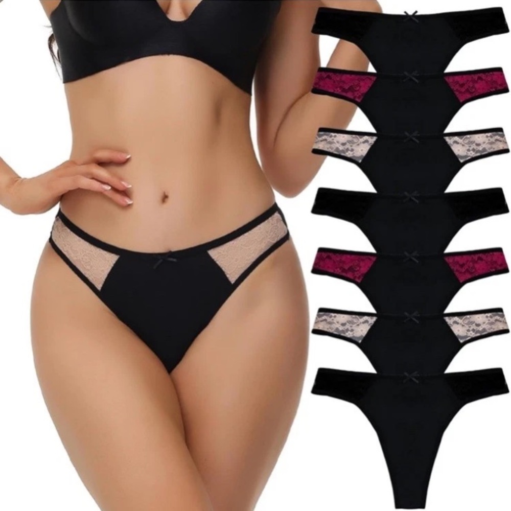 💜Lyythavon women’s 7 pack Underwear Thongs,Comfortable Panties Undies Size:Med